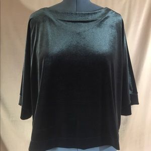 GAP deep forest green velvet 3/4 bell sleeve